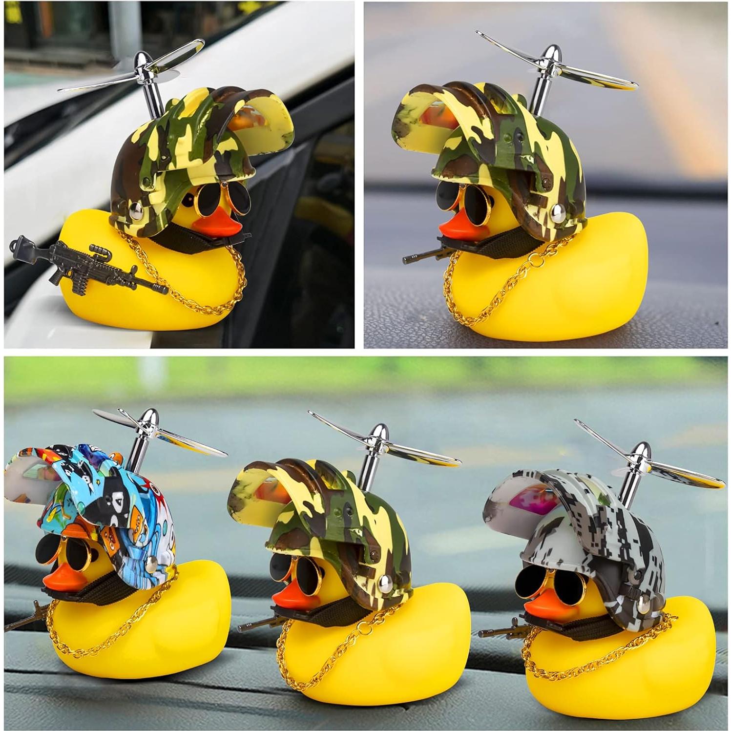 Ornamento de Coche Pato de Goma Amarillo Wonuu con Accesorios