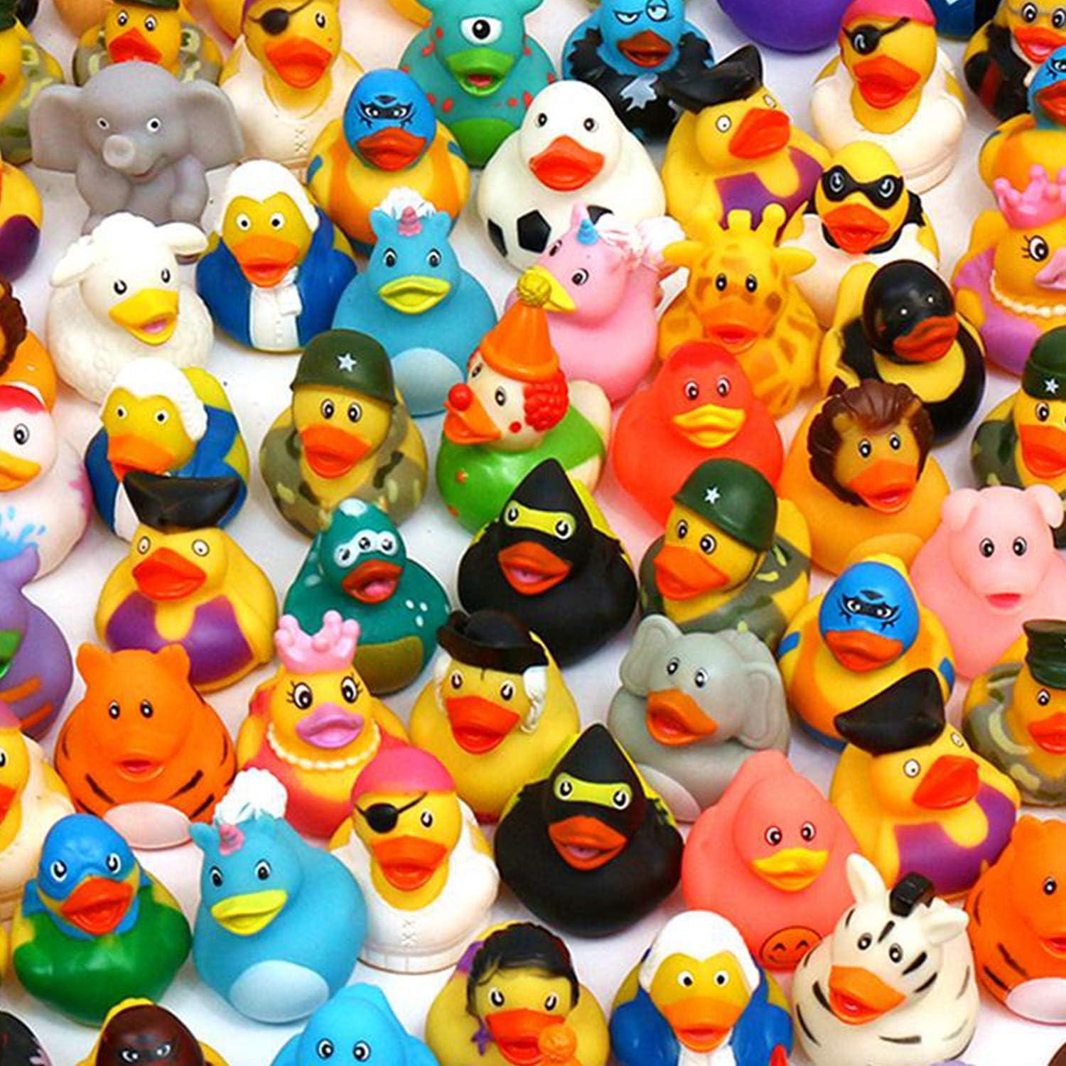 Paquete de 120 patitos de goma surtidos - Juguetes de baño 5.8 cm
