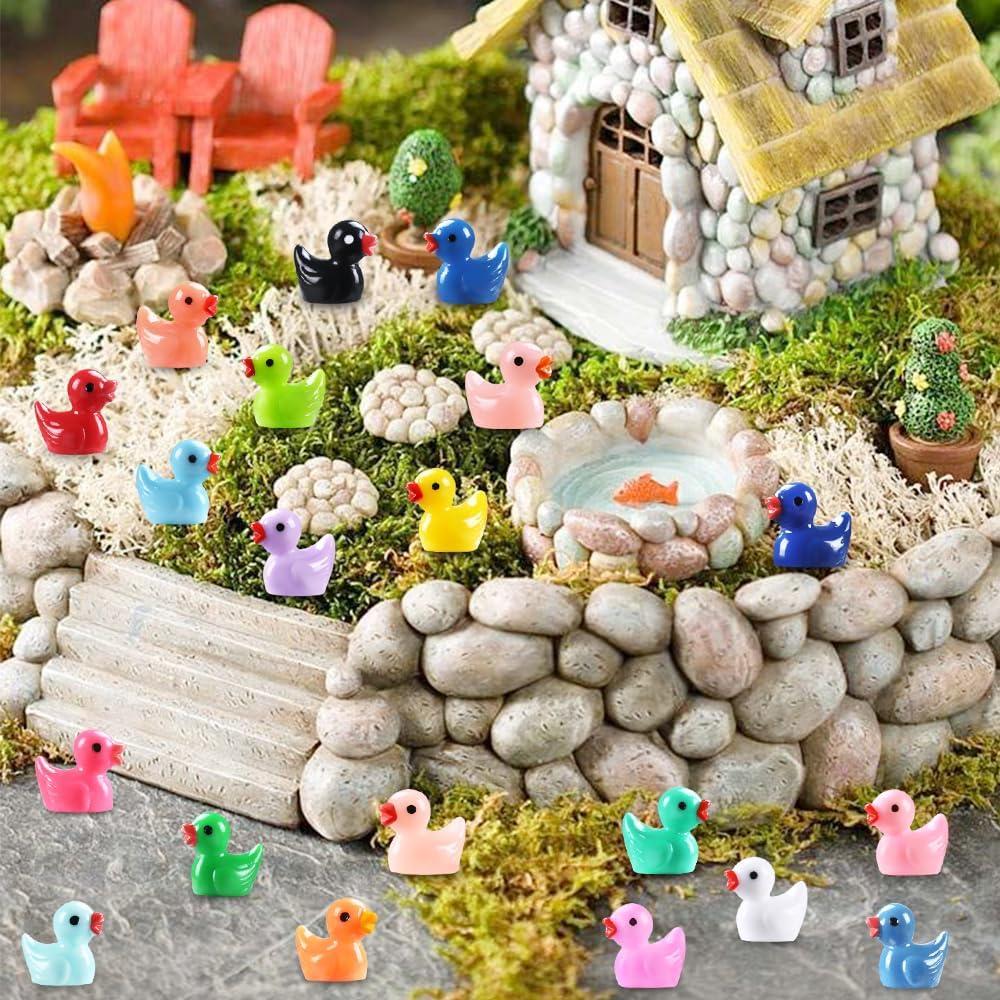 200 Mini Patos de Resina DULEFUN 20 Colores para Decoración