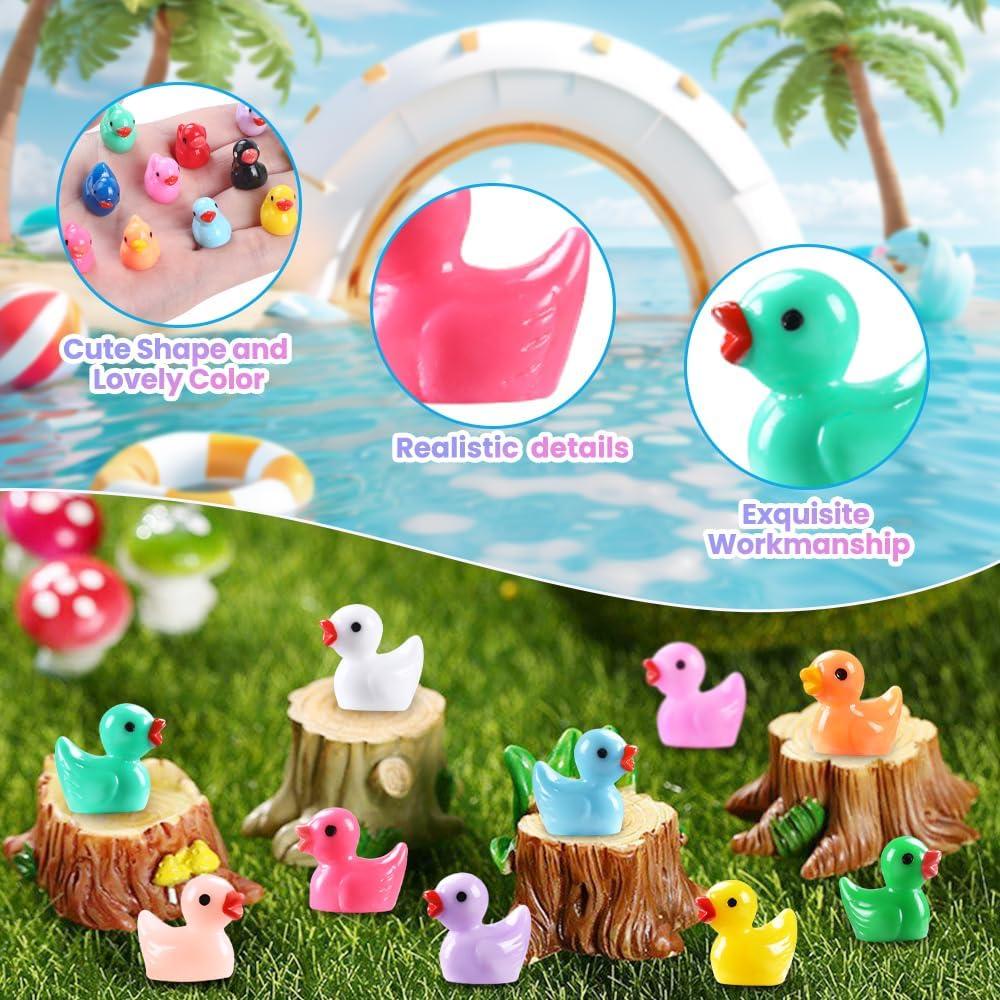 200 Mini Patos de Resina DULEFUN 20 Colores para Decoración