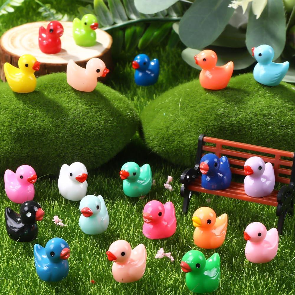 200 Mini Patos de Resina DULEFUN 20 Colores para Decoración