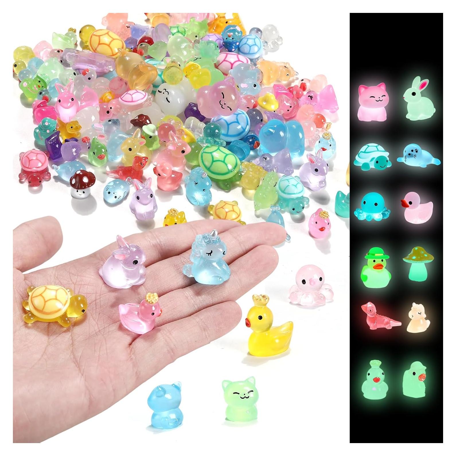 100 Mini Animales de Resina Brillantes en la Oscuridad - Manior