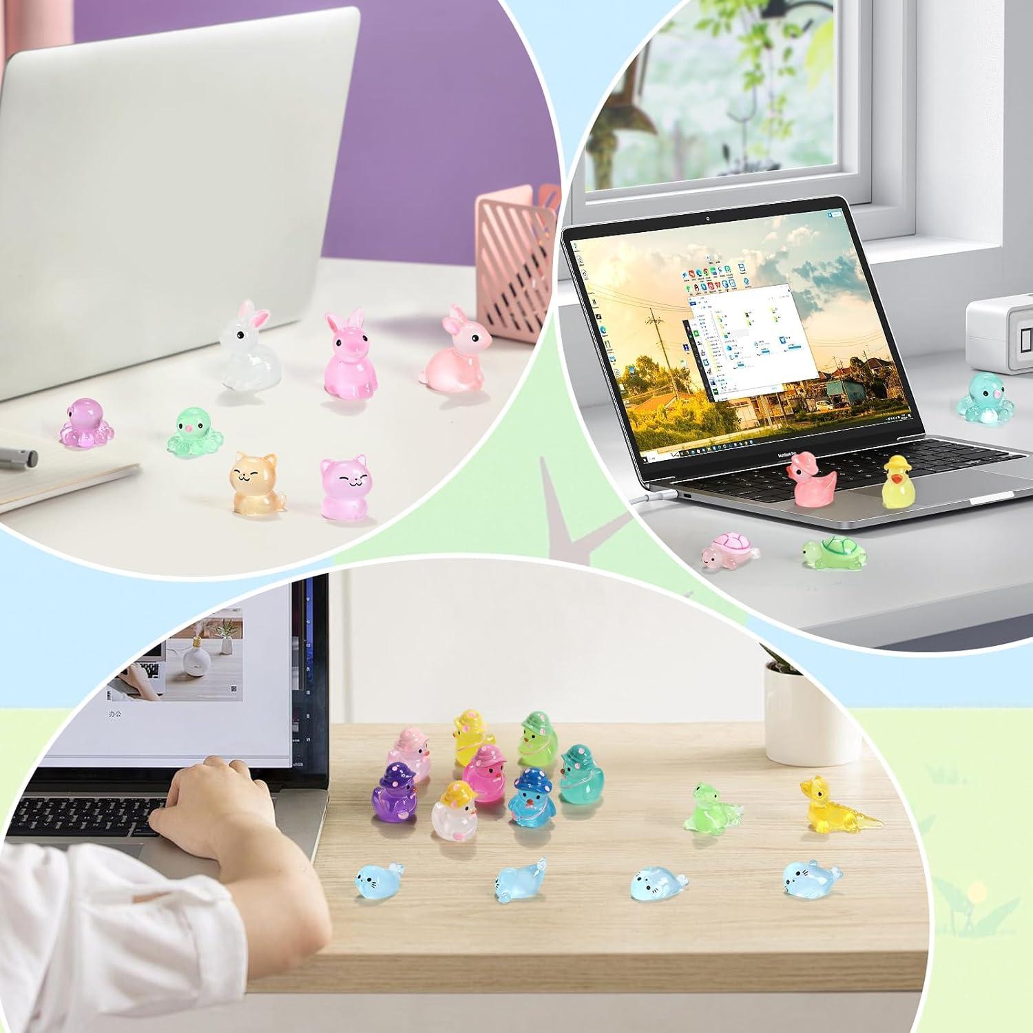 100 Mini Animales de Resina Brillantes en la Oscuridad - Manior