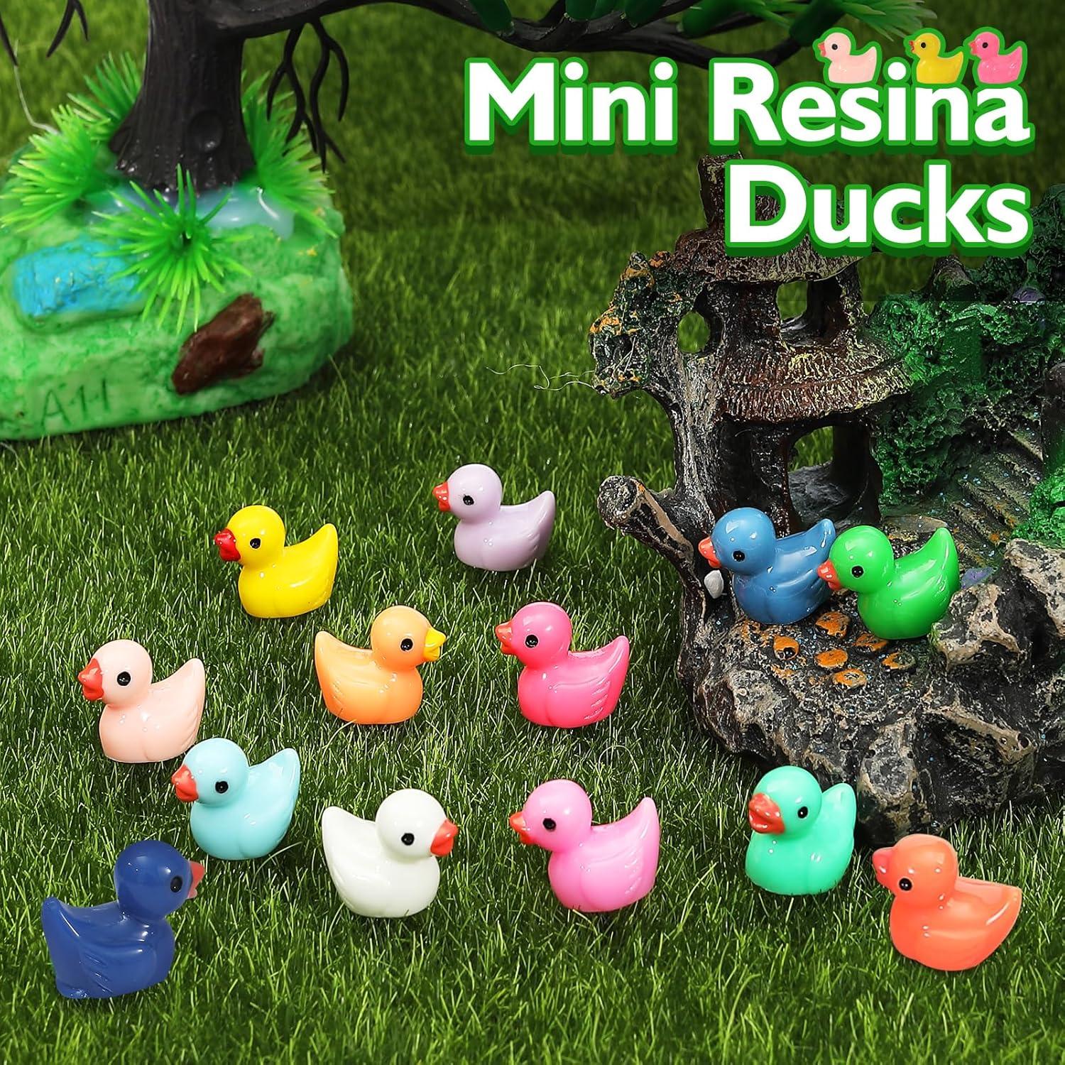 130 Mini Patos de Resina Rachan para Jardín y Acuario