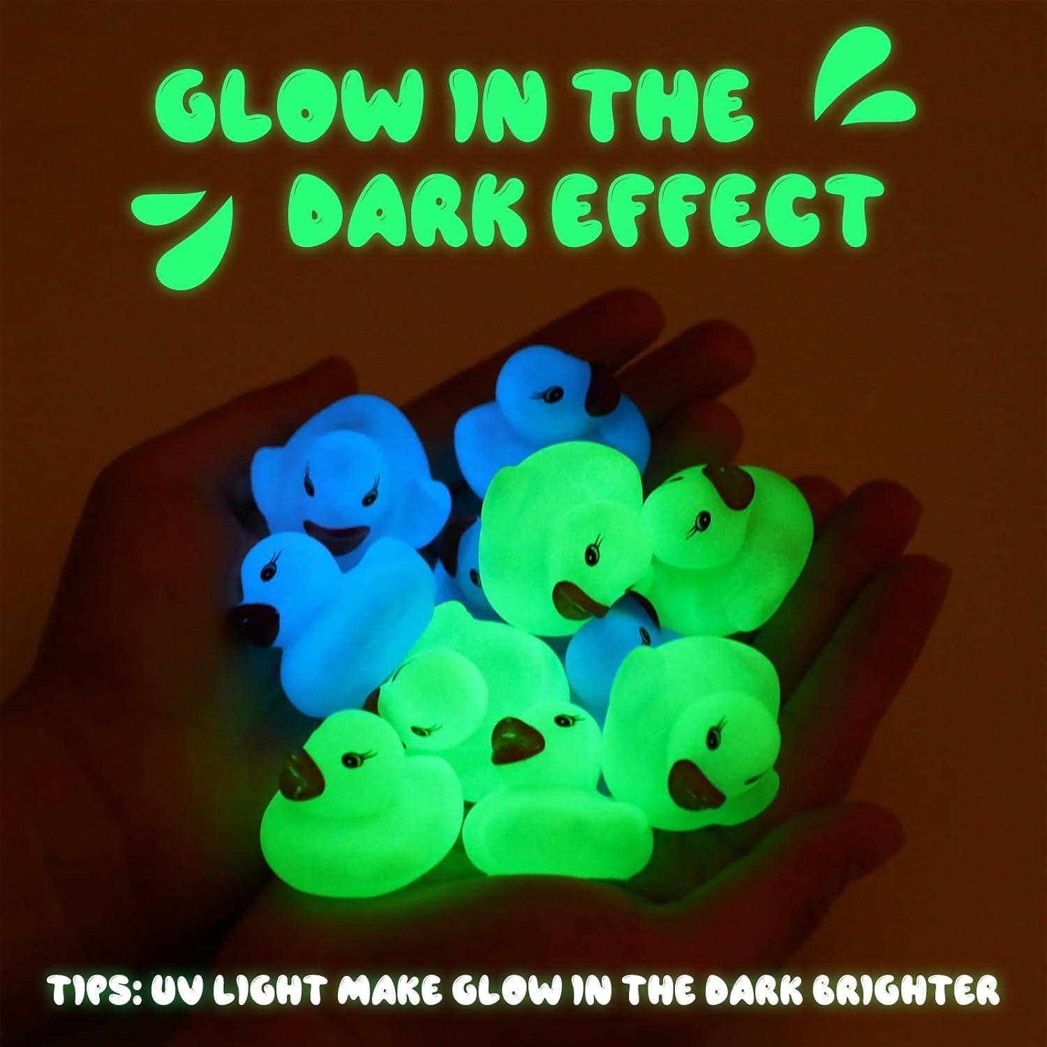 120 Patitos de Goma Brillantes Hiboom para Baño - Azul y Verde