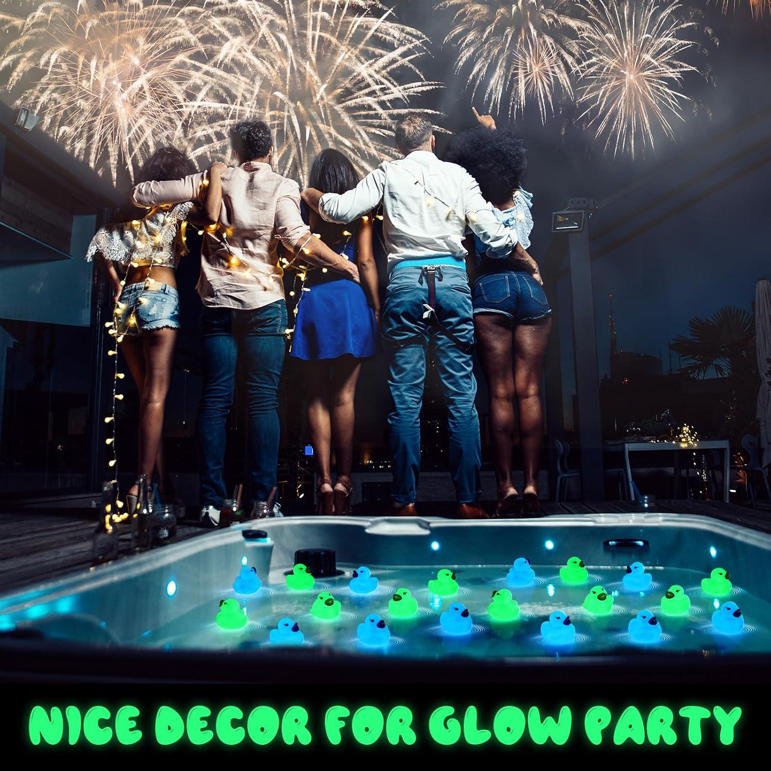 120 Patitos de Goma Brillantes Hiboom para Baño - Azul y Verde