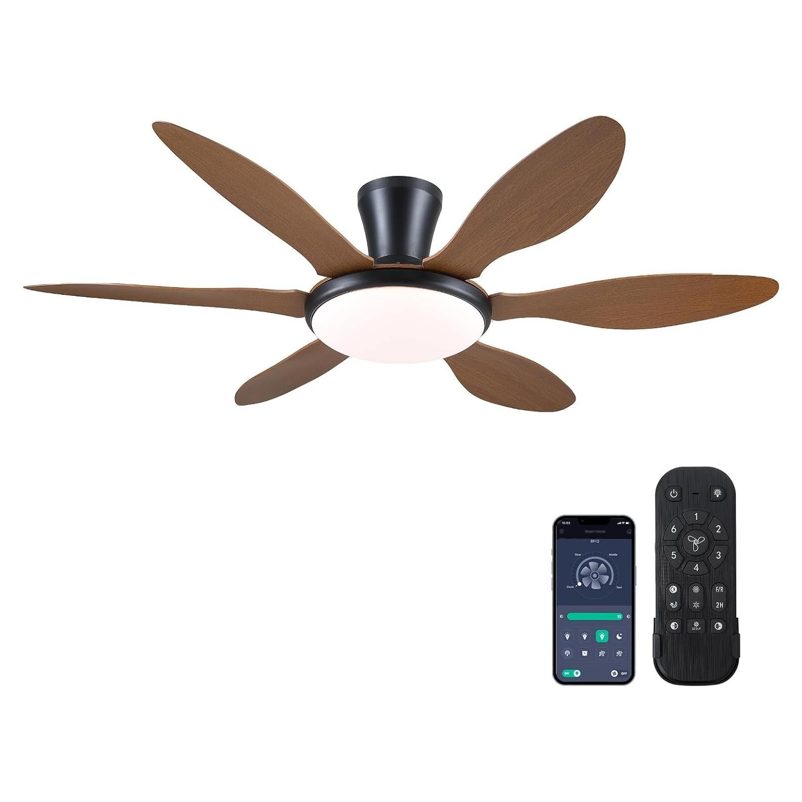 Ventilador de Techo BayDay 130 cm con Luz LED y Control Remoto