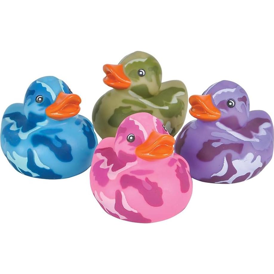 Paquete de 24 Patitos de Goma Camuflados Natural State 5 cm