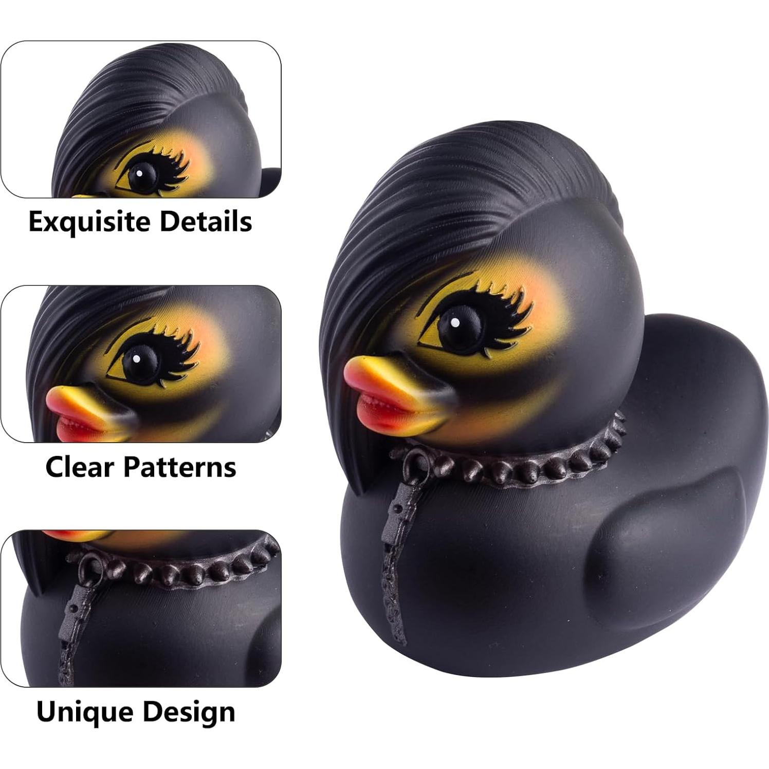 Pato Punk Goth de Resina MuMyer 8.9x7.4 cm Decoración Halloween