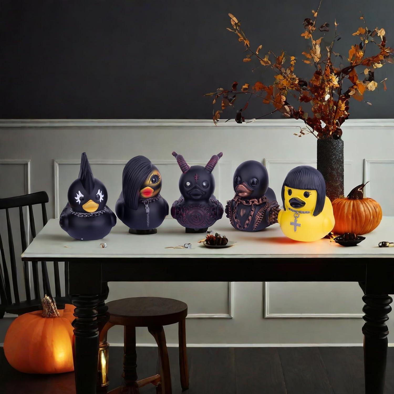 Pato Punk Goth de Resina MuMyer 8.9x7.4 cm Decoración Halloween