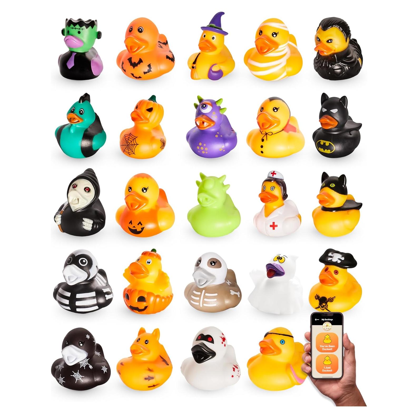 Patos de Goma de Halloween Happy Duckers - 24 Piezas