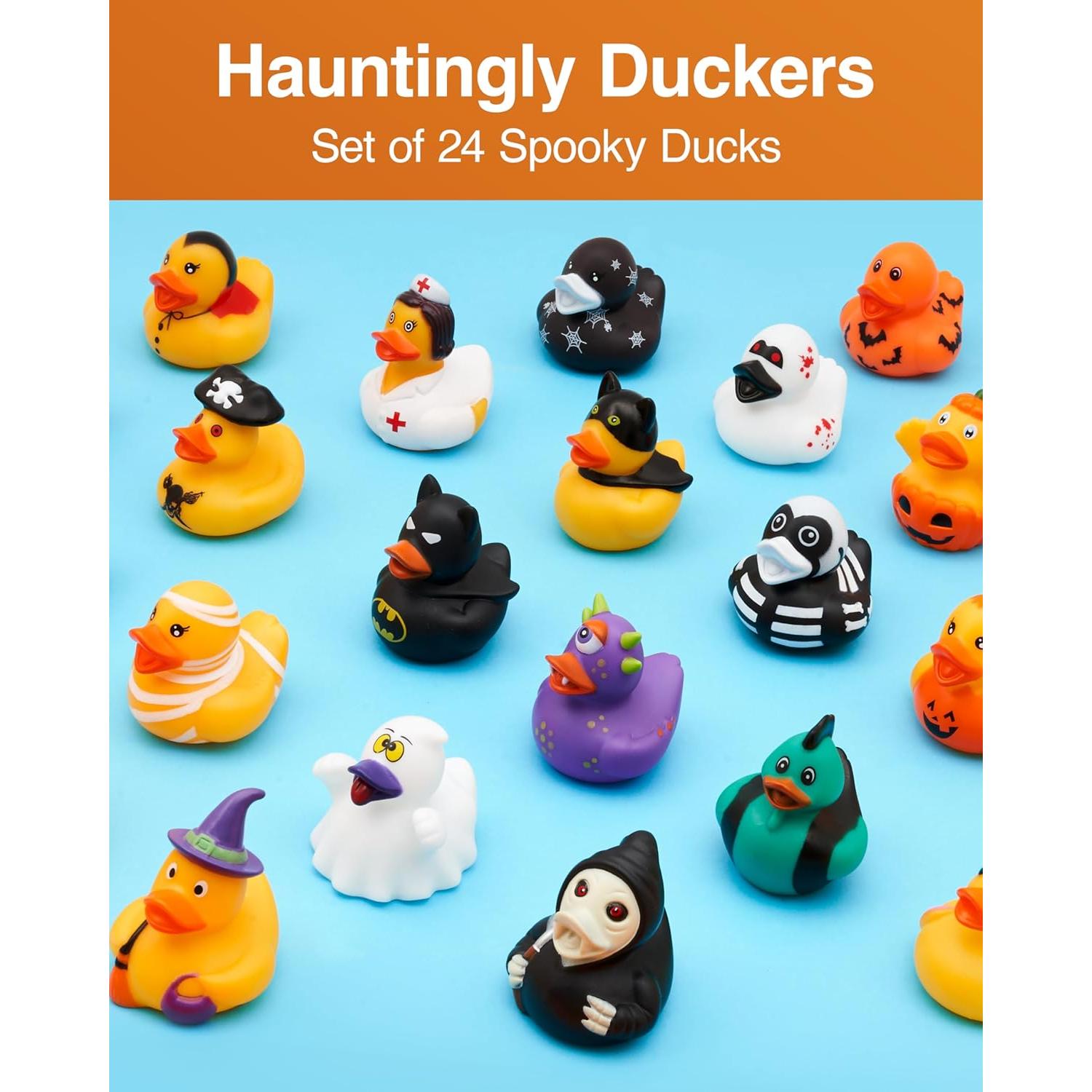Patos de Goma de Halloween Happy Duckers - 24 Piezas