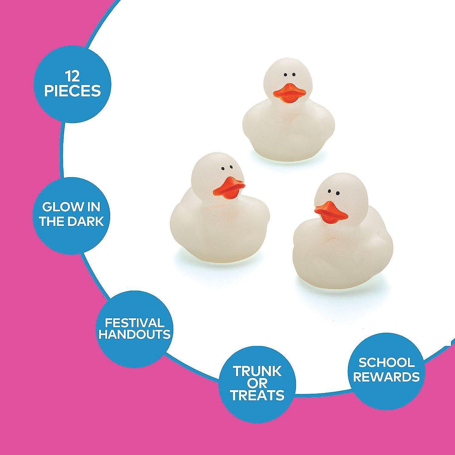 Patitos de goma que brillan en la oscuridad - 12 unidades