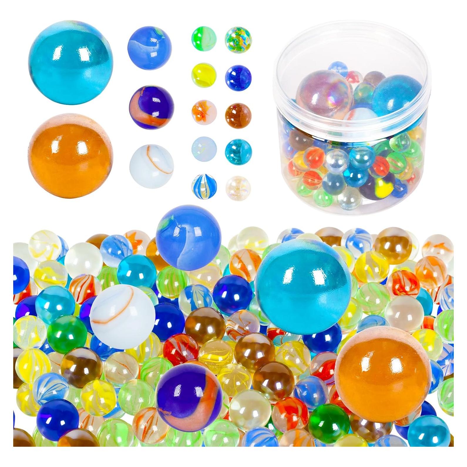 Canicas de Vidrio ShellKingdom 100PCS 4 Tamaños para Manualidades