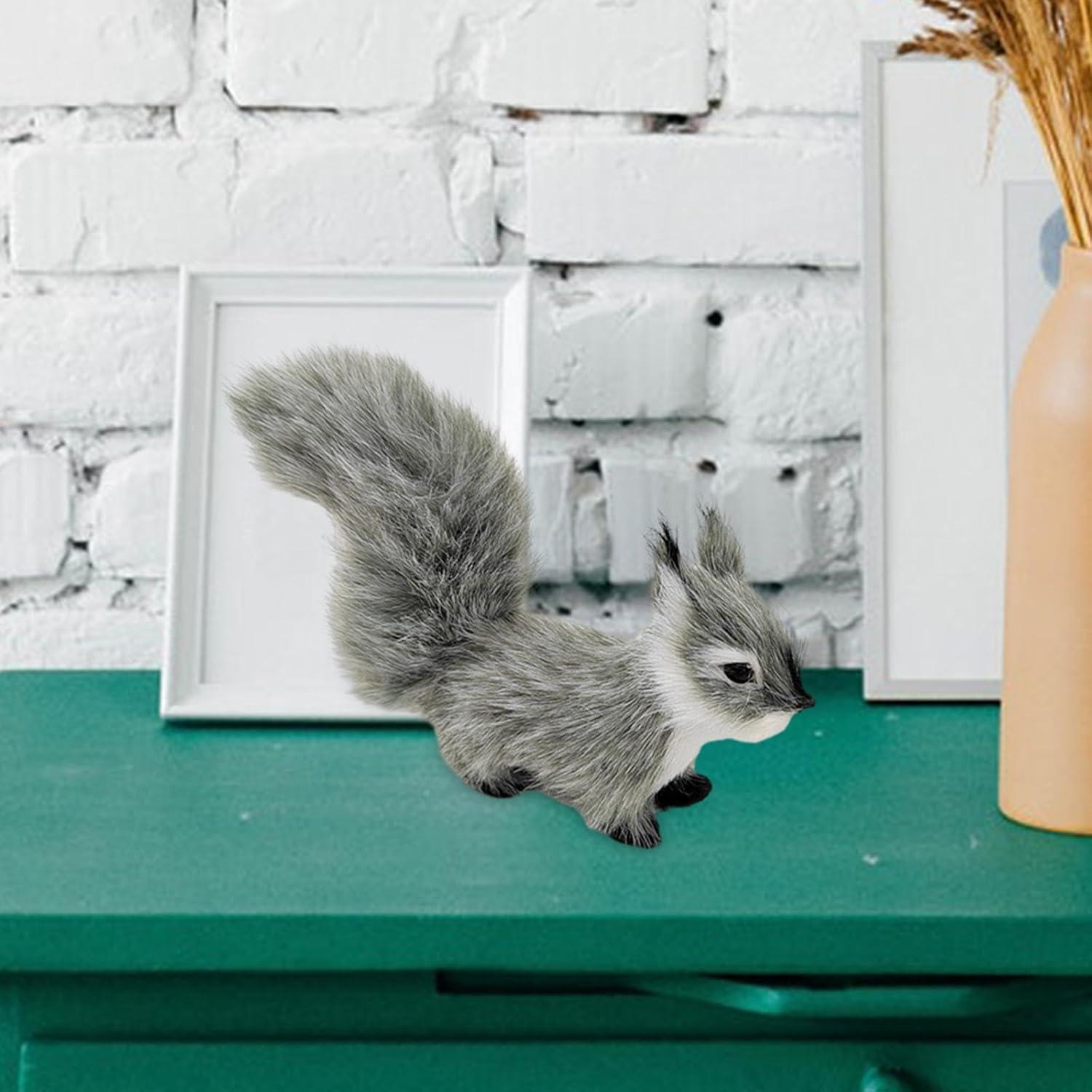 Ardilla Miniatura Gris Peluche BWESOO 10cm Decoración