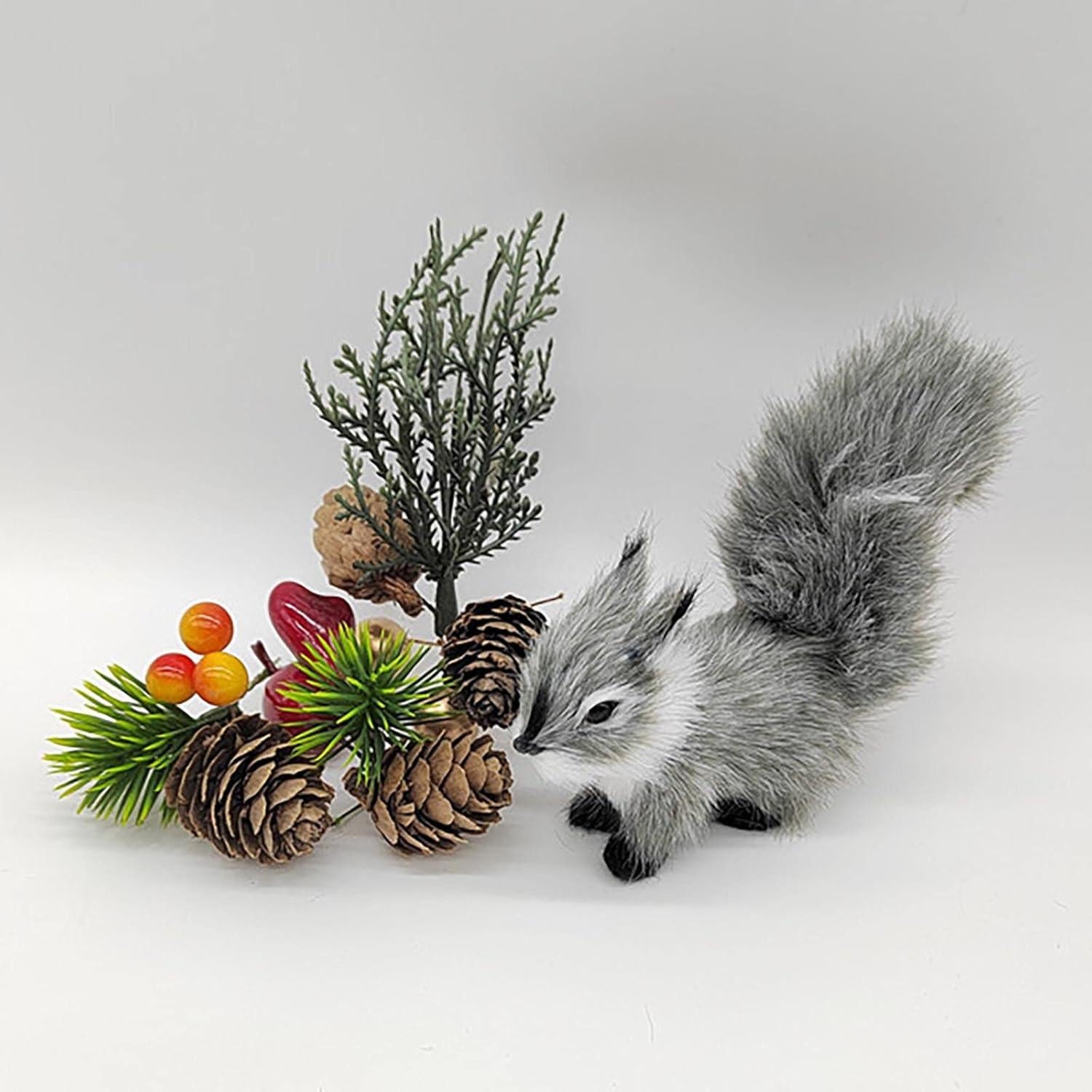 Ardilla Miniatura Gris Peluche BWESOO 10cm Decoración