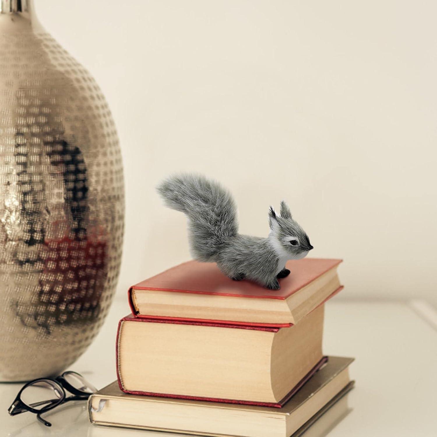 Ardilla Miniatura Gris Peluche BWESOO 10cm Decoración