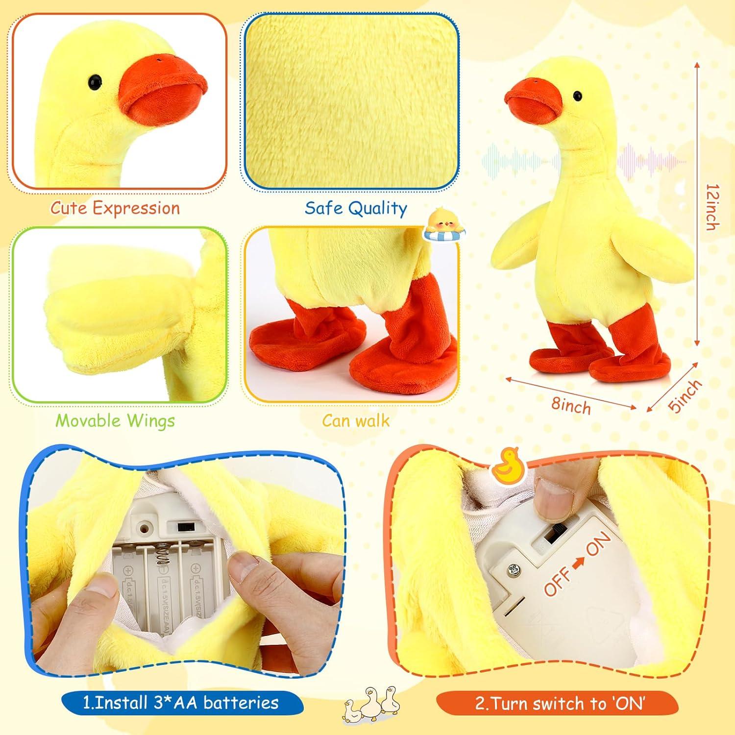 Pato Hablador Interactivo HyDren 32 cm Juguete de Peluche