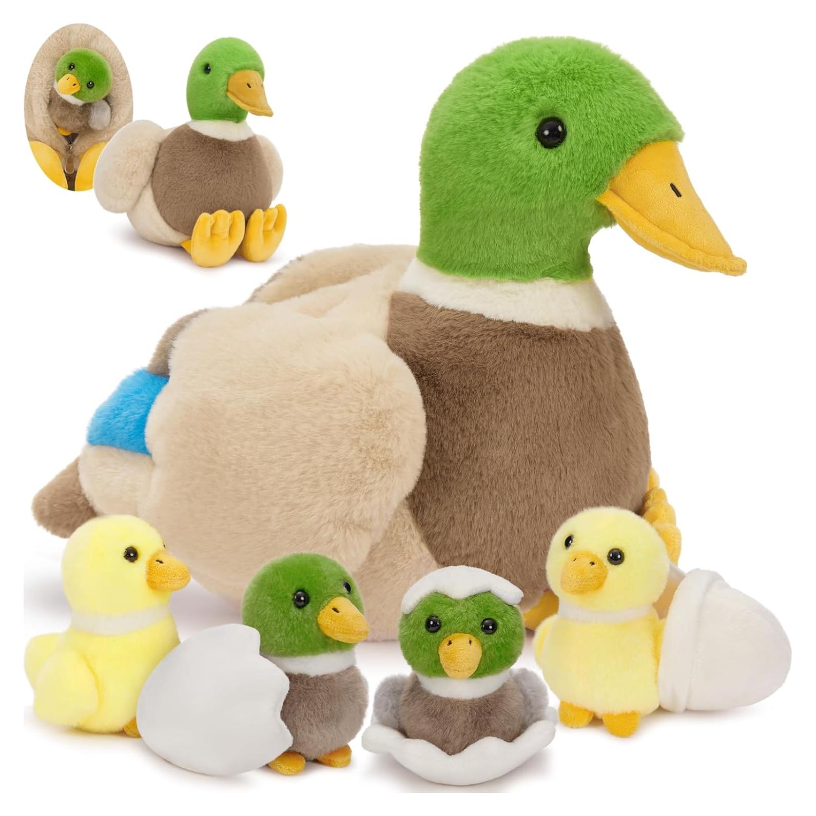MaoGoLan Pato de Peluche Grande 40.64 cm con Patitos y Huevos