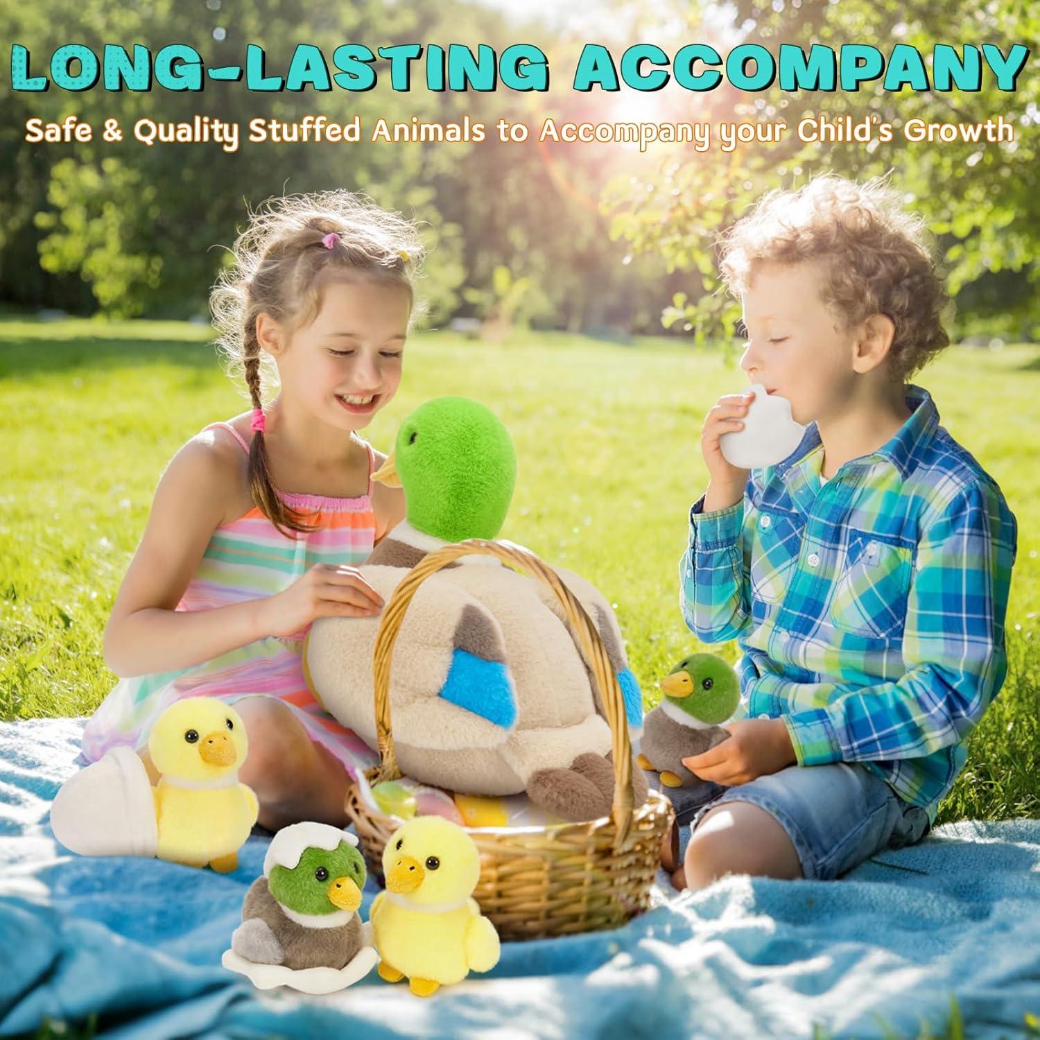 MaoGoLan Pato de Peluche Grande 40.64 cm con Patitos y Huevos