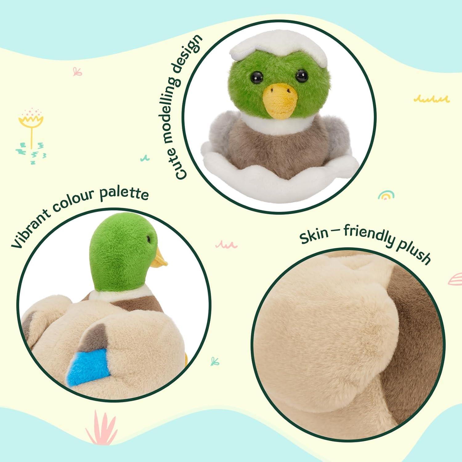 MaoGoLan Pato de Peluche Grande 40.64 cm con Patitos y Huevos