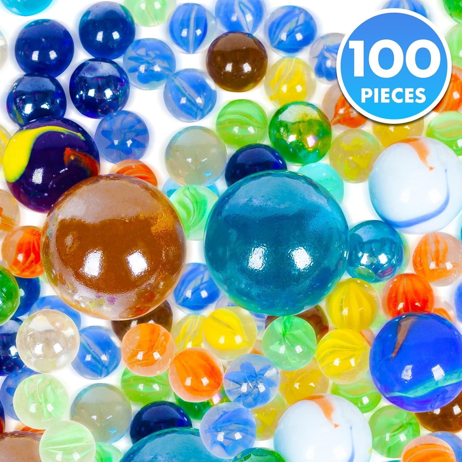 Canicas de Vidrio ShellKingdom 100PCS 4 Tamaños Colores