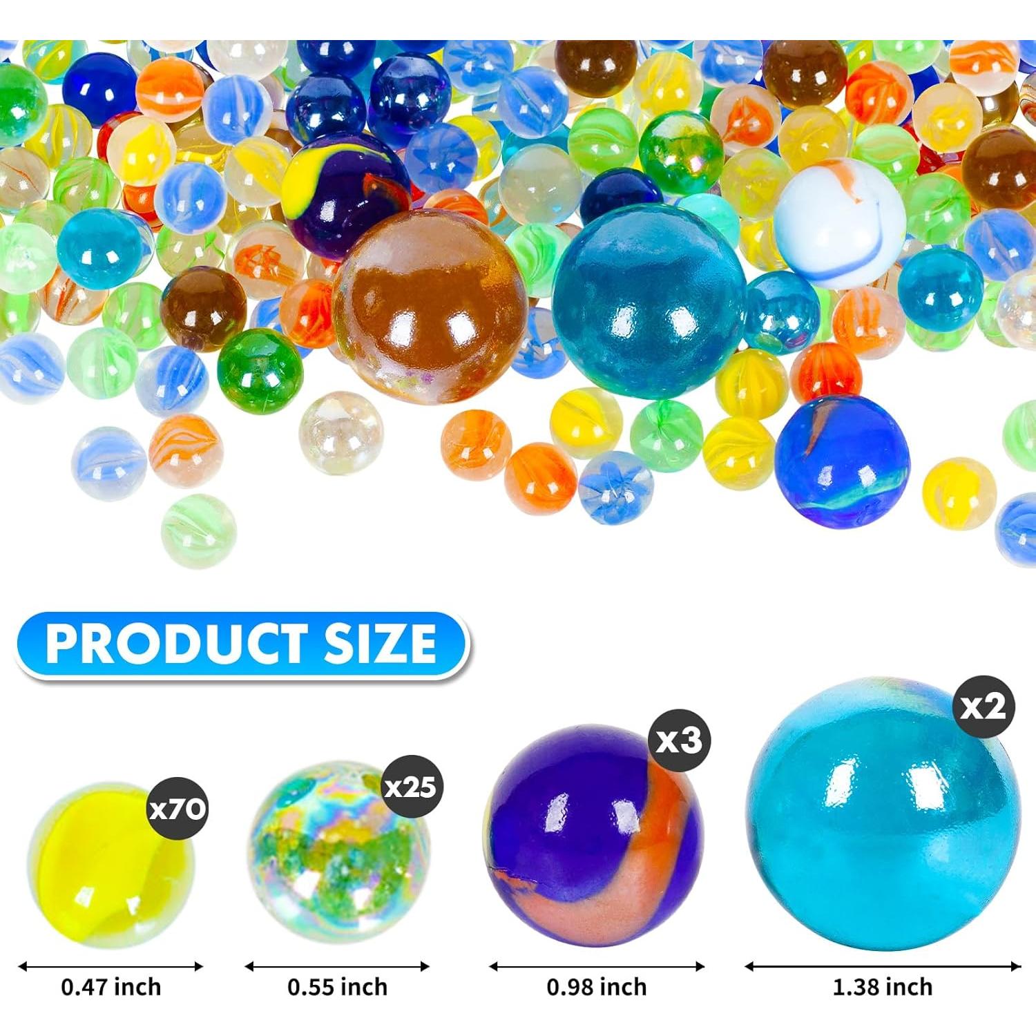 Canicas de Vidrio ShellKingdom 100PCS 4 Tamaños Colores