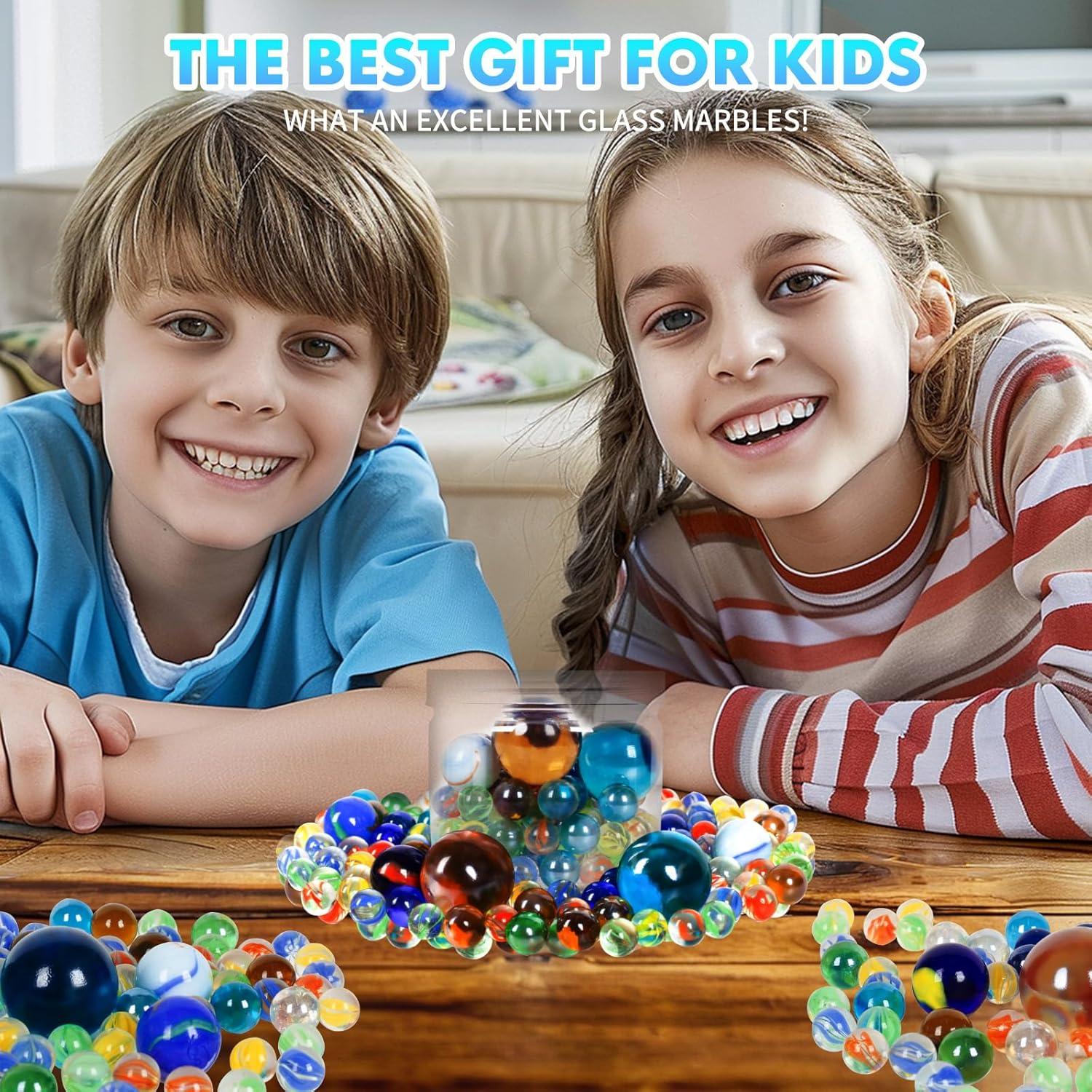 Canicas de Vidrio ShellKingdom 100PCS 4 Tamaños Colores