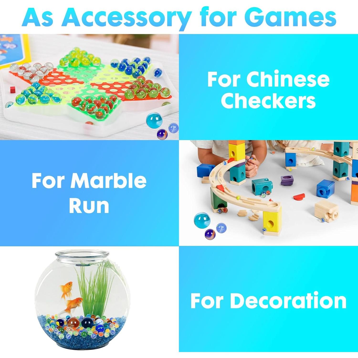 Canicas de Vidrio ShellKingdom 100PCS 4 Tamaños Colores