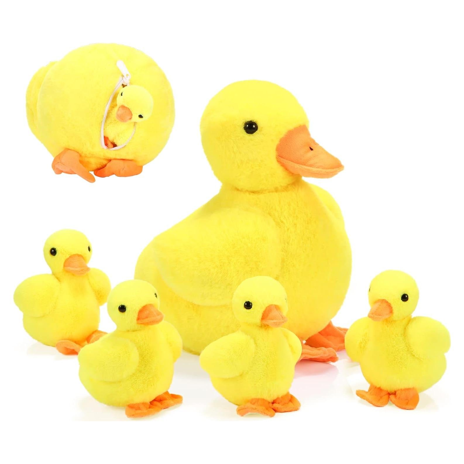 Conjunto de Peluches de Pato Amarillo Zomiboo 5 Pcs - Suaves y Abrazables