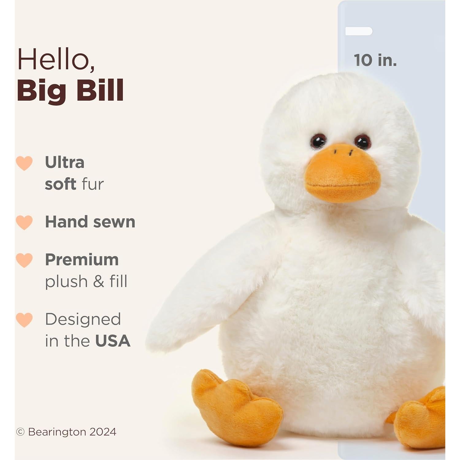 Pato de Peluche Bearington Big Bill Amarillo 19.81x12.19 cm