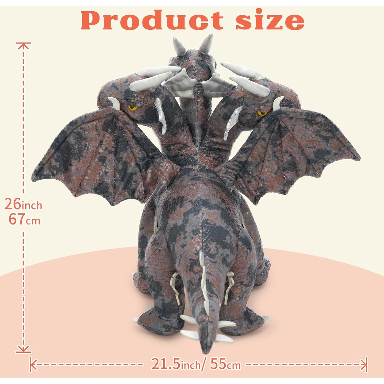 MaoGoLan Dragón de Peluche de Tres Cabezas 66 cm - Regalo Infantil