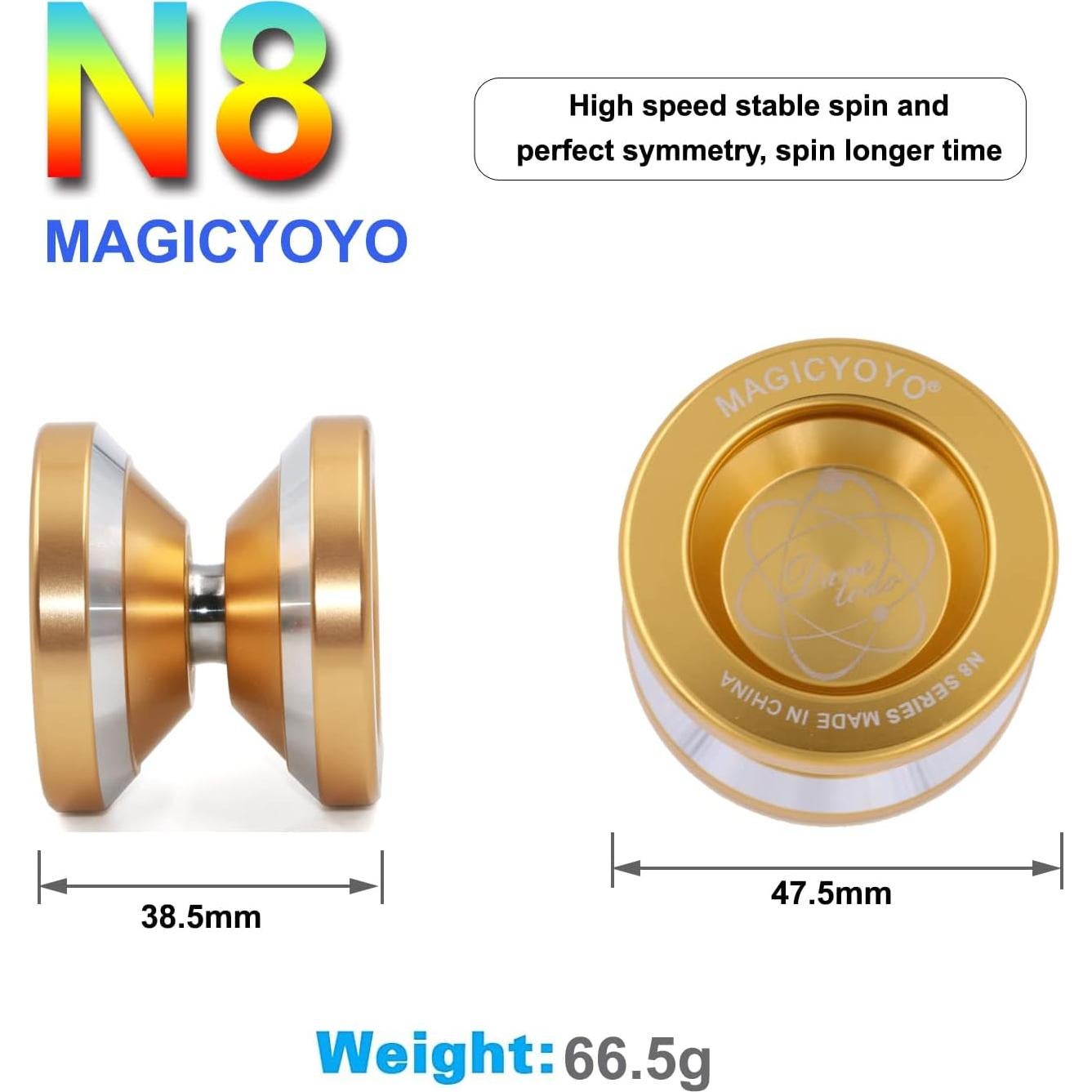 Yoyo Pro MAGICYOYO N8 Dorado para Todos los Niveles