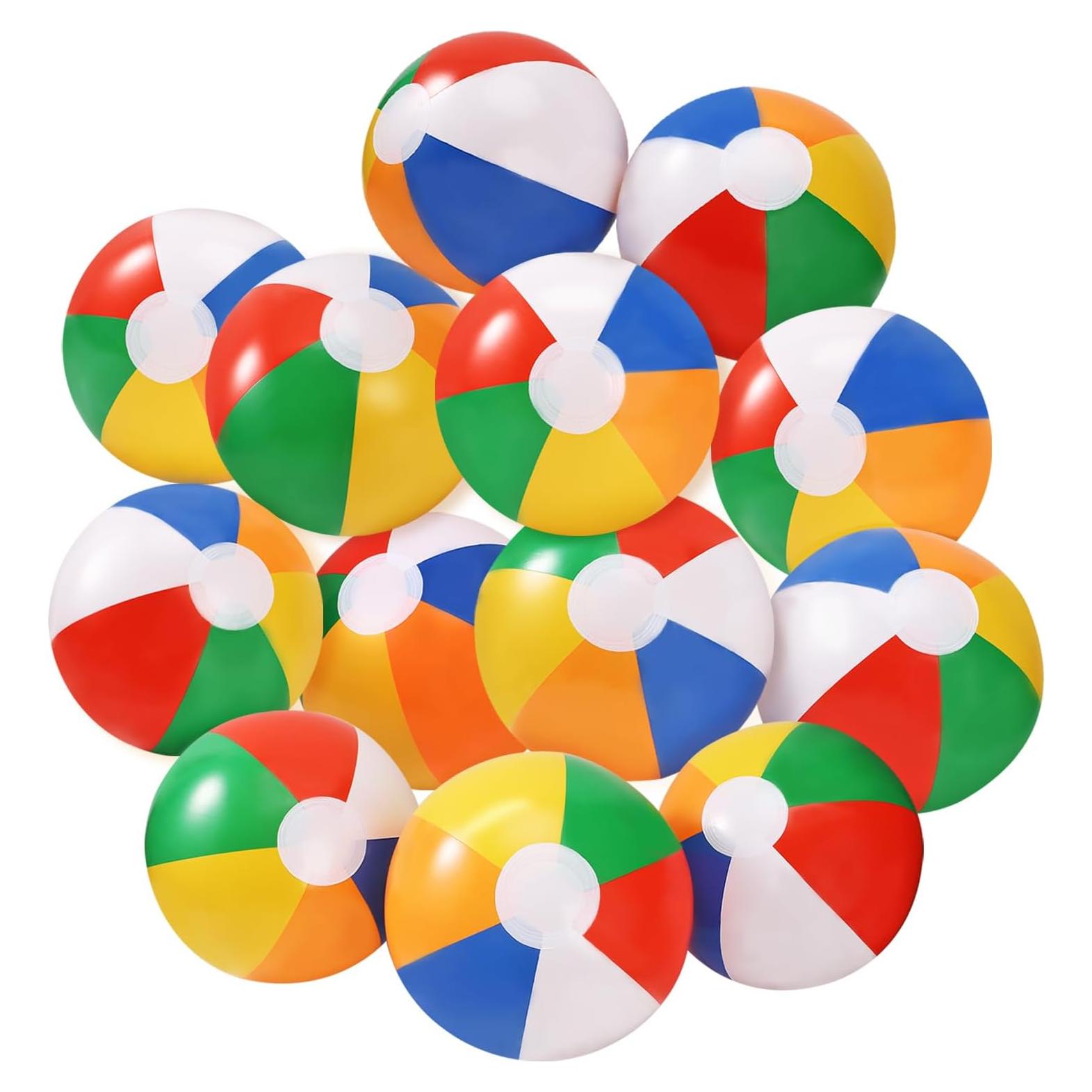Paquete de 13 Pelotas de Playa Inflables GRNVDWN 20 cm Coloridas
