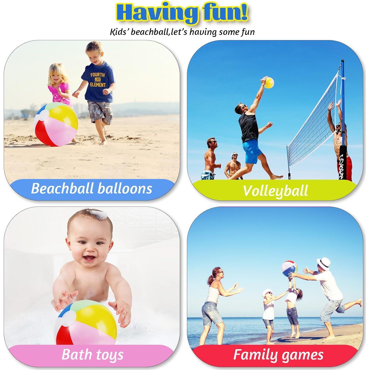 Paquete de 13 Pelotas de Playa Inflables GRNVDWN 20 cm Coloridas