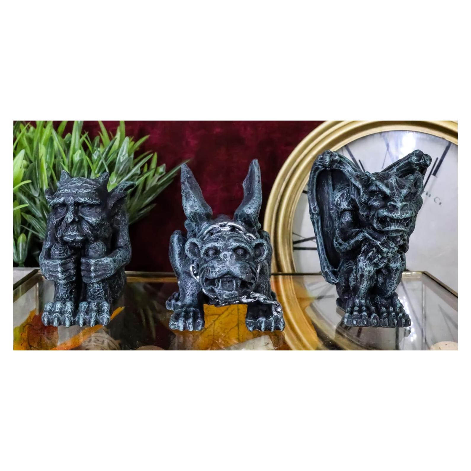 Set de 3 Figuritas de Gárgola Gótica Ebros 7.62 cm Decorativas
