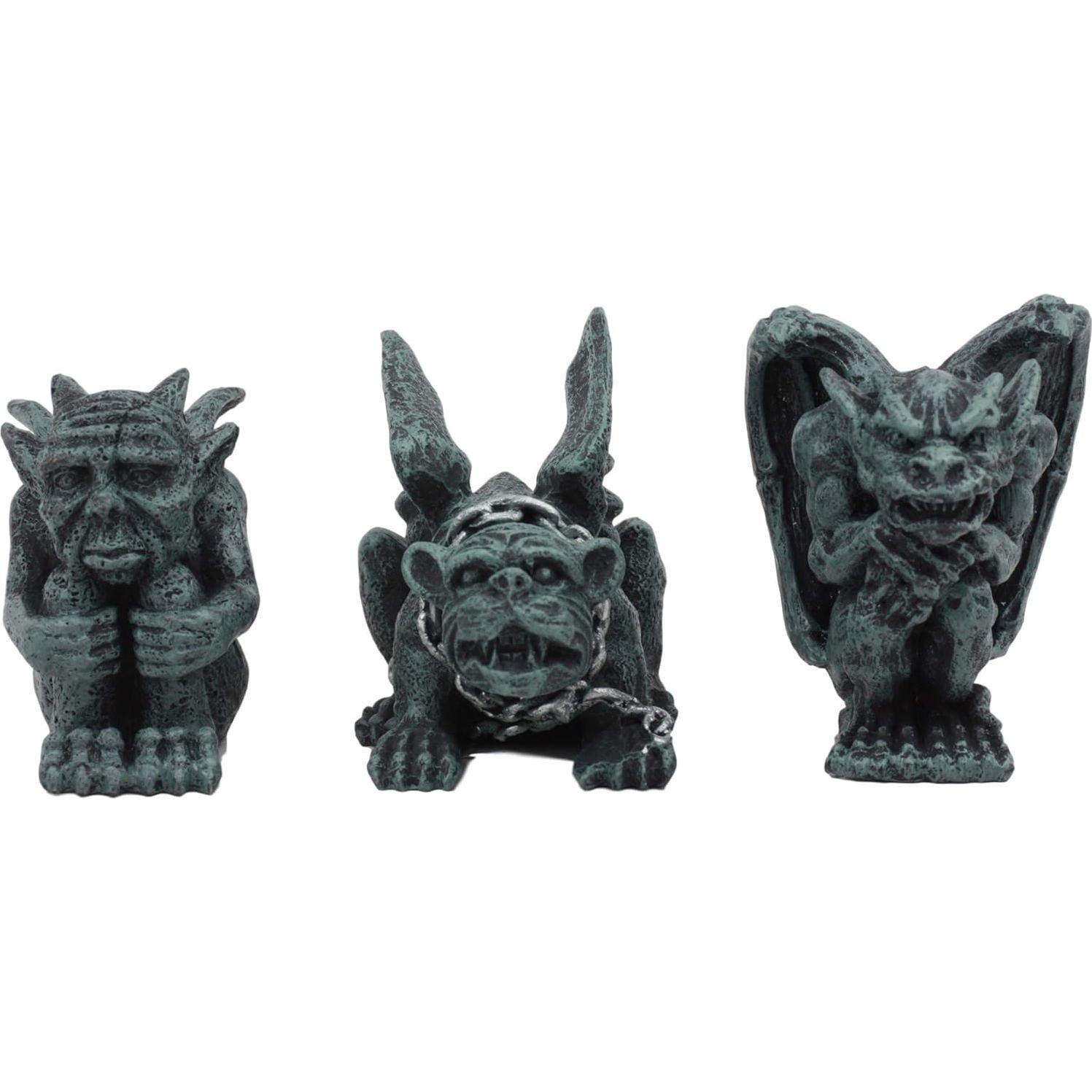 Set de 3 Figuritas de Gárgola Gótica Ebros 7.62 cm Decorativas