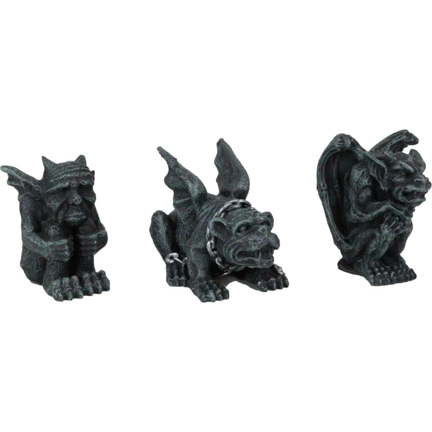 Set de 3 Figuritas de Gárgola Gótica Ebros 7.62 cm Decorativas