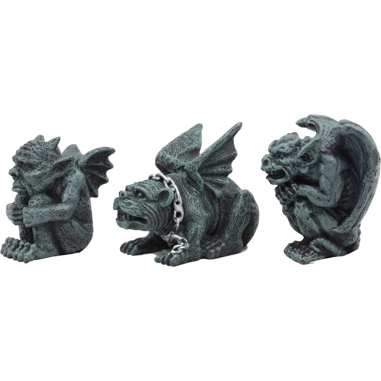 Set de 3 Figuritas de Gárgola Gótica Ebros 7.62 cm Decorativas