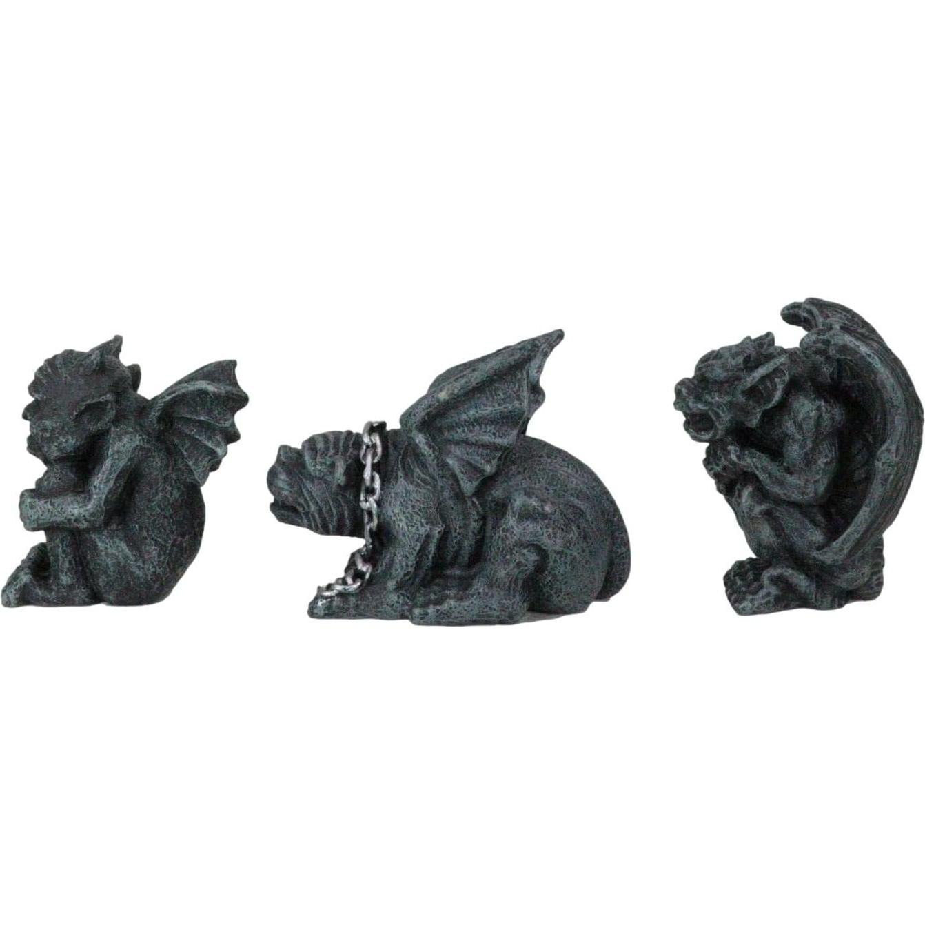 Set de 3 Figuritas de Gárgola Gótica Ebros 7.62 cm Decorativas