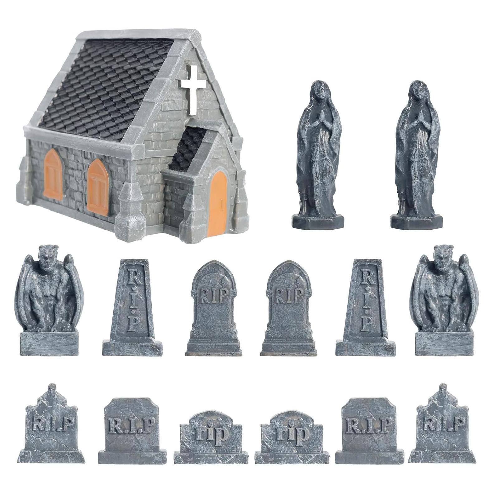 Miniaturas de Cementerio Halloween Rileryan 15 Piezas