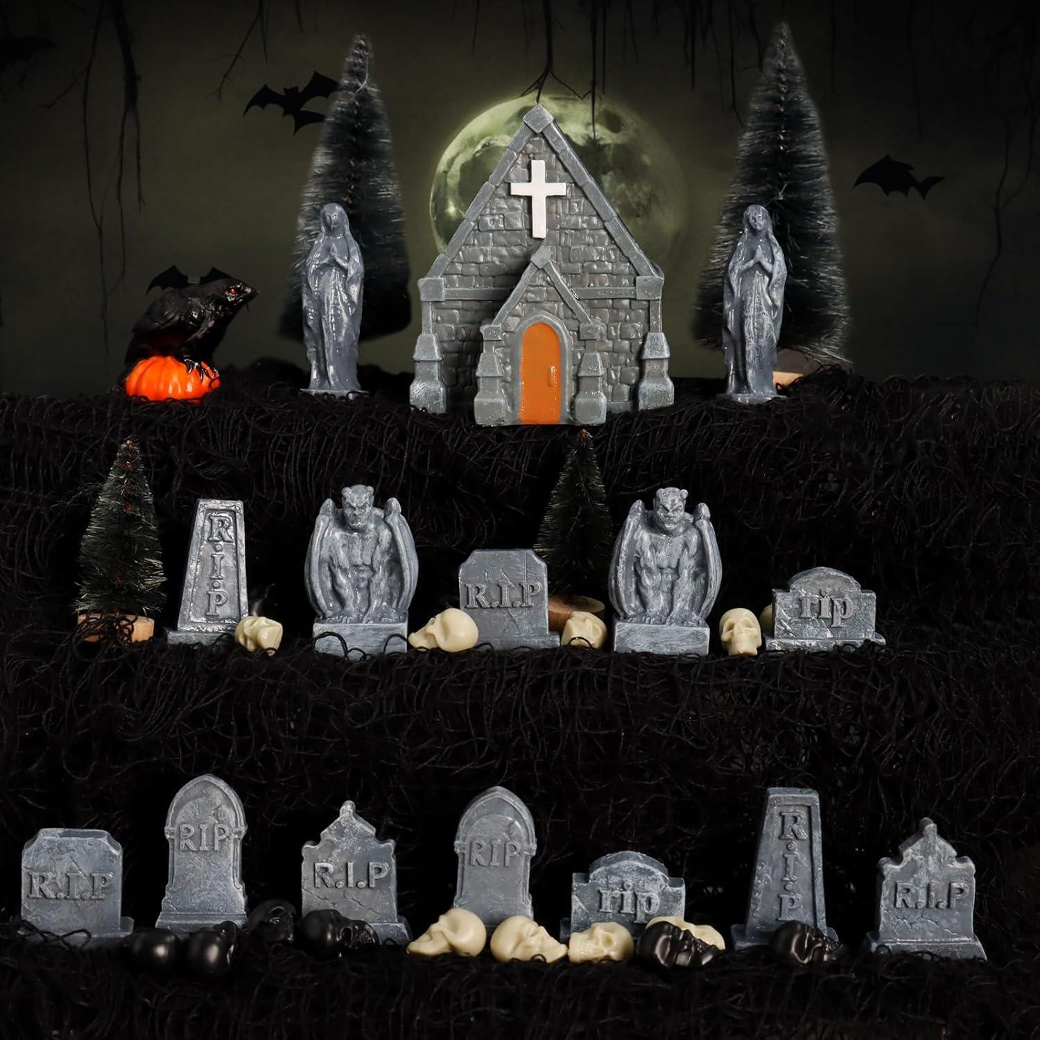 Miniaturas de Cementerio Halloween Rileryan 15 Piezas