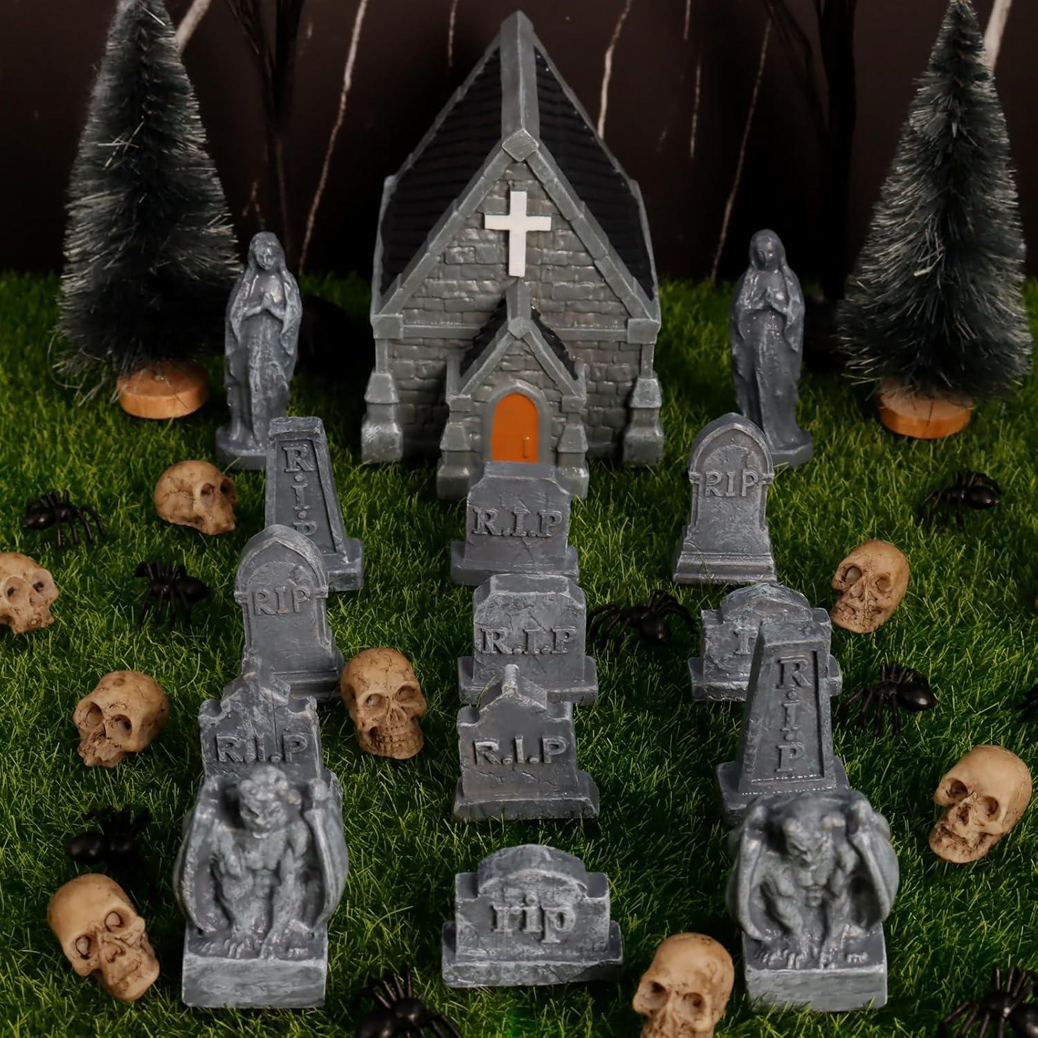 Miniaturas de Cementerio Halloween Rileryan 15 Piezas