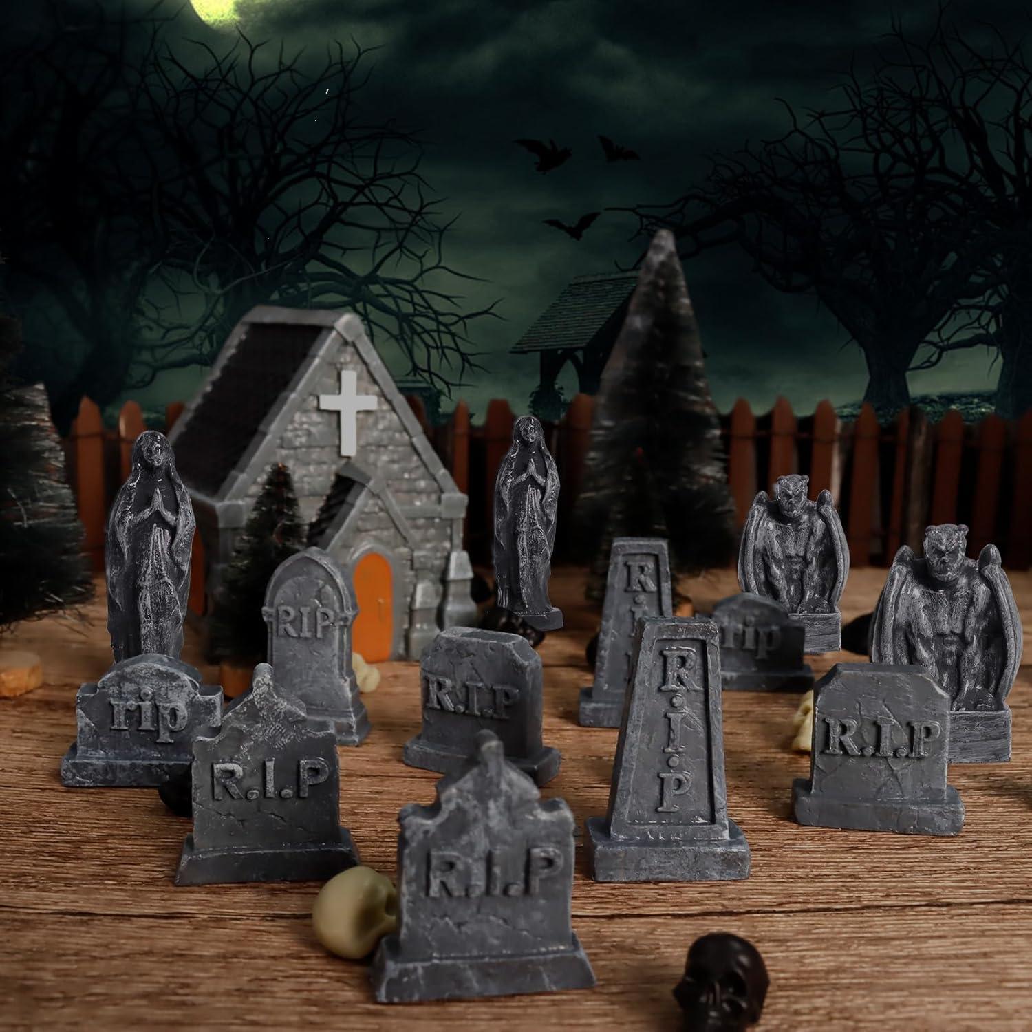 Miniaturas de Cementerio Halloween Rileryan 15 Piezas