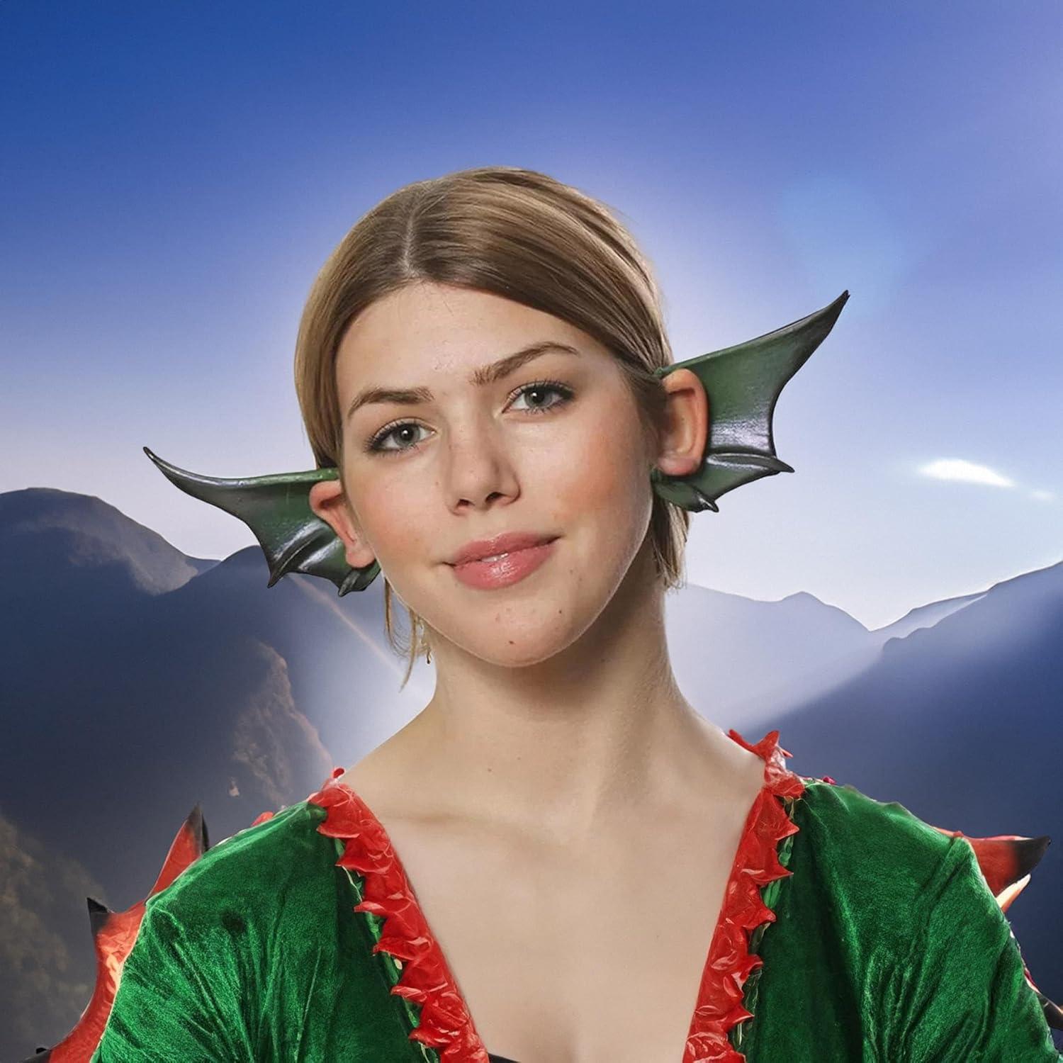 Orejas Flexibles Cosplay HMS Dragón Alado Verde