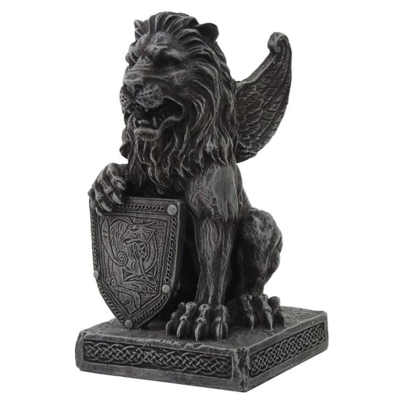 Estatua Gargola León con Escudo 15.24 cm Pacific Trading
