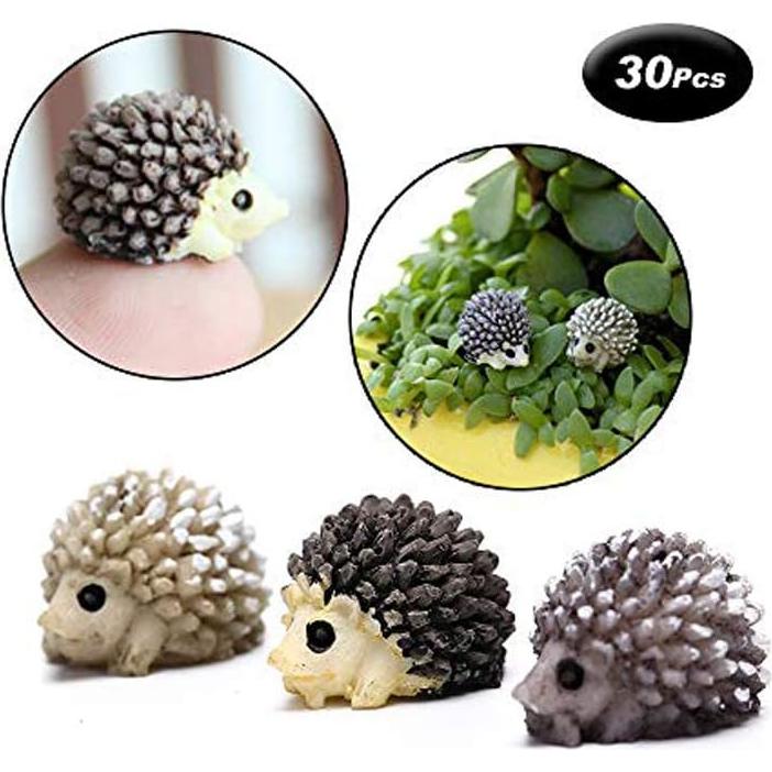 Mini Figuras de Erizo XHP 30 Pcs para Jardín Decorativo