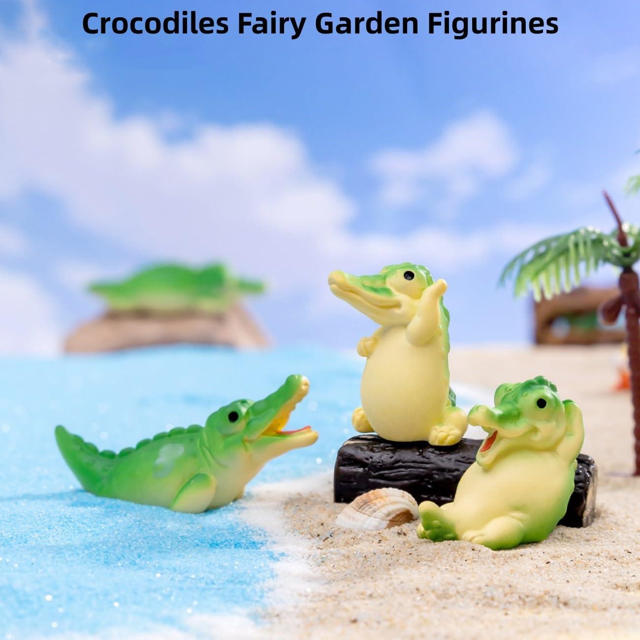 Figuras Miniatura de Cocodrilo LONCESS para Jardín de Hadas