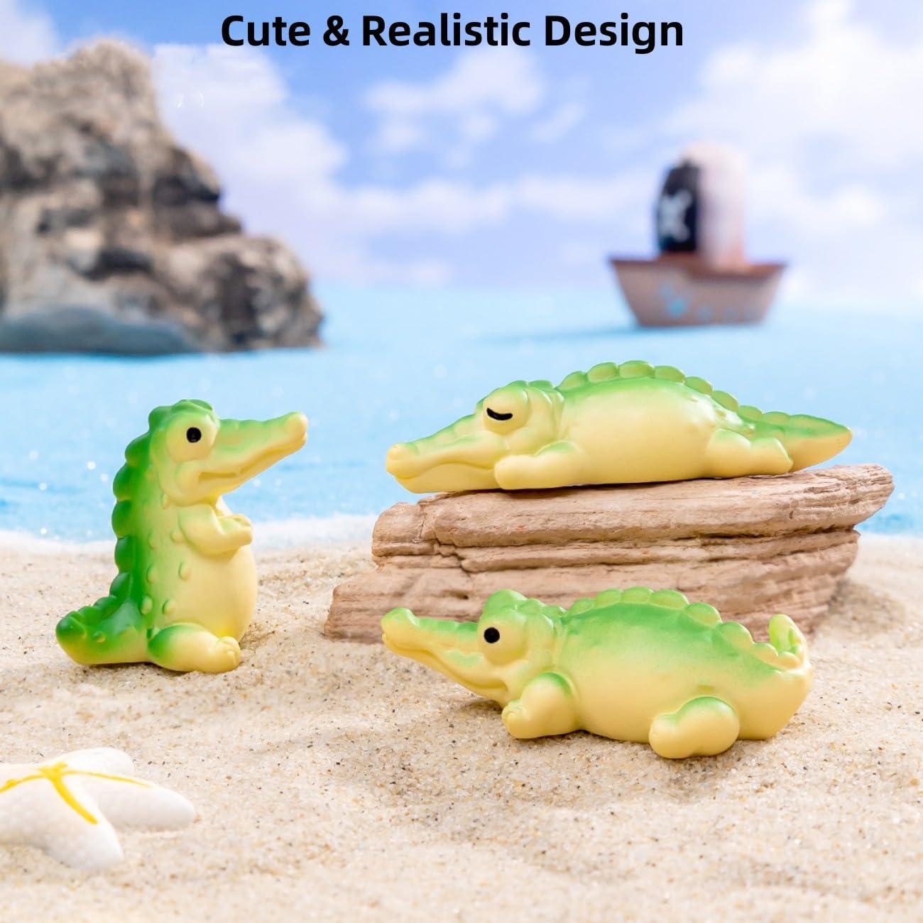 Figuras Miniatura de Cocodrilo LONCESS para Jardín de Hadas