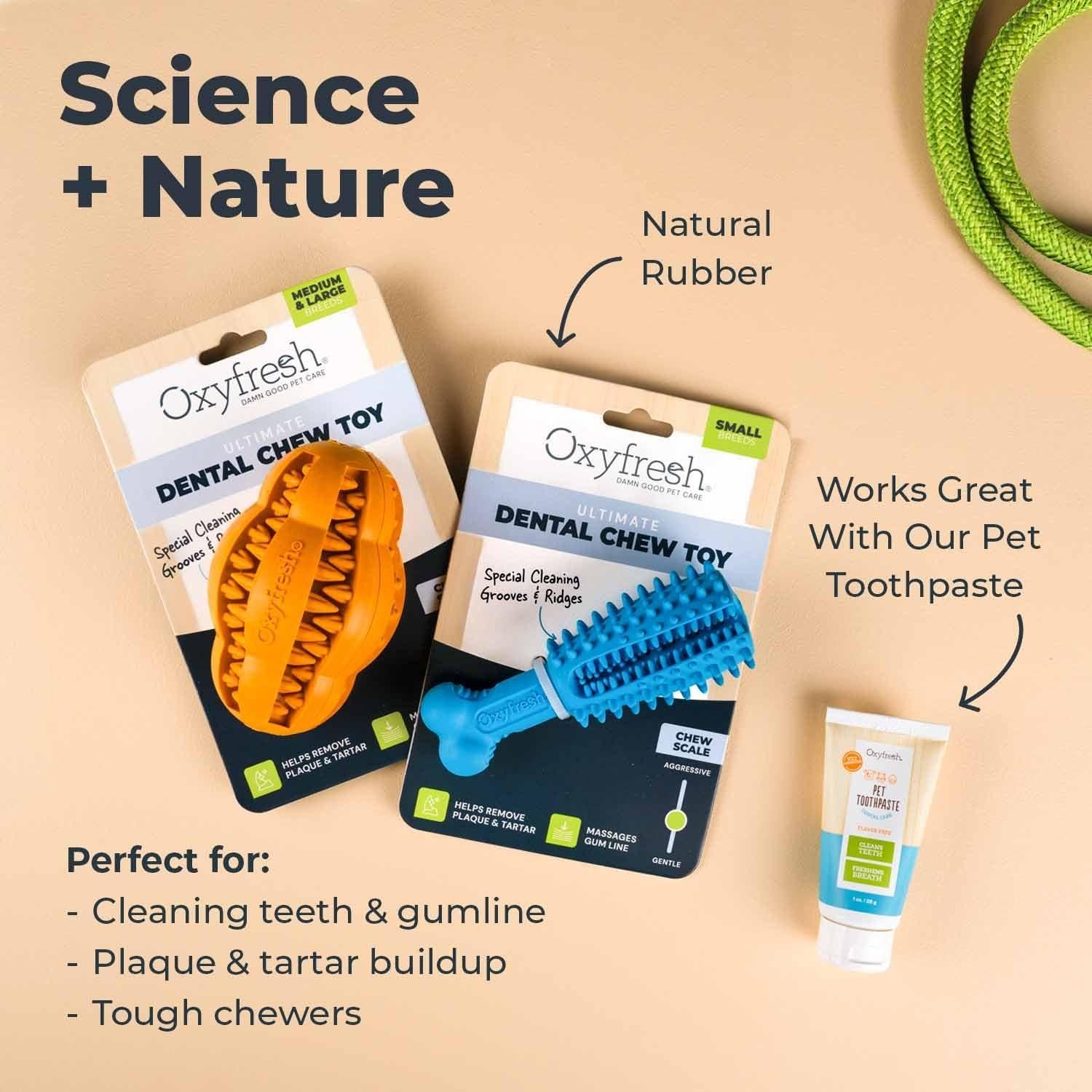 Juguete Dental para Perros Oxyfresh - Goma Natural Pequeño